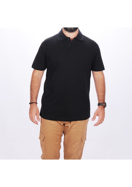 Polo Yaka Tişört Siyah