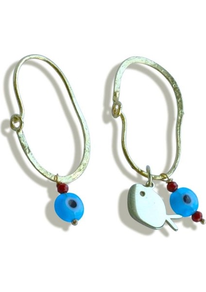 Balık Nazar Gold Gümüş Küpe modelleri