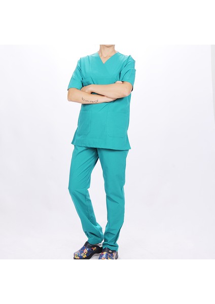 Kadın Muska Yaka Hemşire Forması Yeşil indirimleri