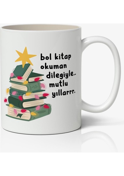 Kişiye Özel Yılbaşı Yeni Yıl Christmas Temalı Beyaz Kupa Bardak Sevgiliye Arkadaşa Hediye V4