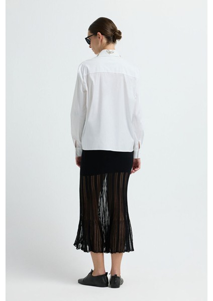 Uzun Kollu Gömlek Beyaz 13045780000