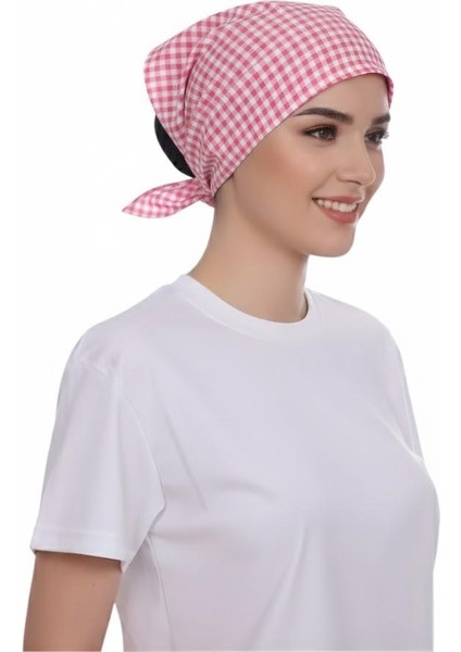 Arkadan Bağlamalı Bone Zefir Pembe-Beyaz fiyatları