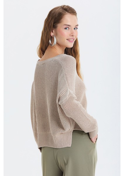 Salaş Triko Basic Bohem Kazak Bej