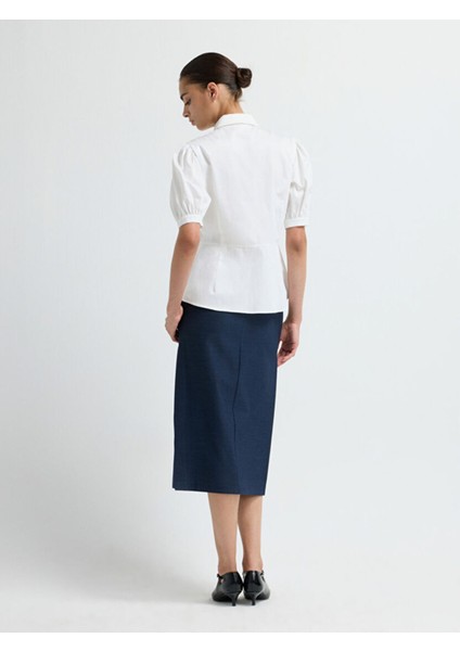 Kısa Kollu Taşlı Gömlek Beyaz 13045793000 indirimleri