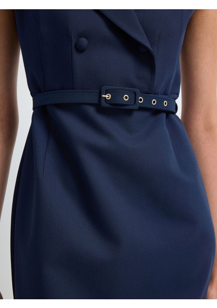 Kruvaze Kolsuz Elbise Lacivert 12444224001 modelleri