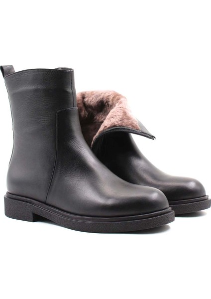 Deri Kürklü Kadın Klasik Bot 866KZA321