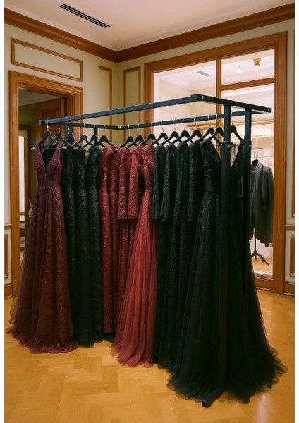 Premium 150 cm Çelik Konfeksiyon En 125 cm Elbise Askılık Tekerlekli Demonte Eşek Portmanto Hanger Rack modelleri