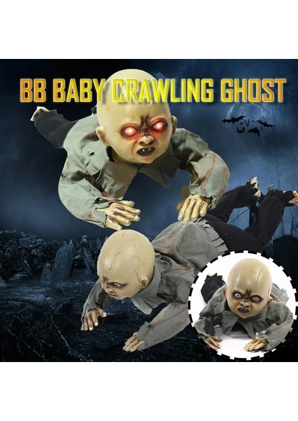 Eğitici Oyuncak Sesli Işıklı ve Sensörlü Yerde Emekleyen Hareketli Bebek Hayalet Zombi Dekor 30X85 fiyatları