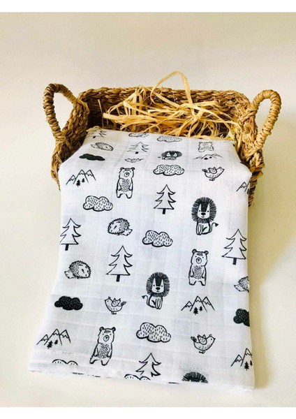 3 Adet 110x110 Çok Amaçlı Müslin Bezi Örtü Battaniye