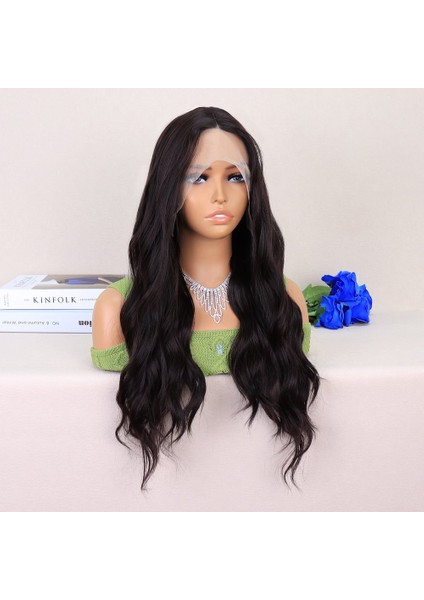 Koyu Kahverengi Su Dalgalı Yoğun Tül Peruk fiyatları