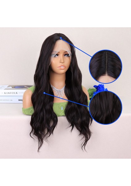 Koyu Kahverengi Su Dalgalı Yoğun Tül Peruk fırsatları