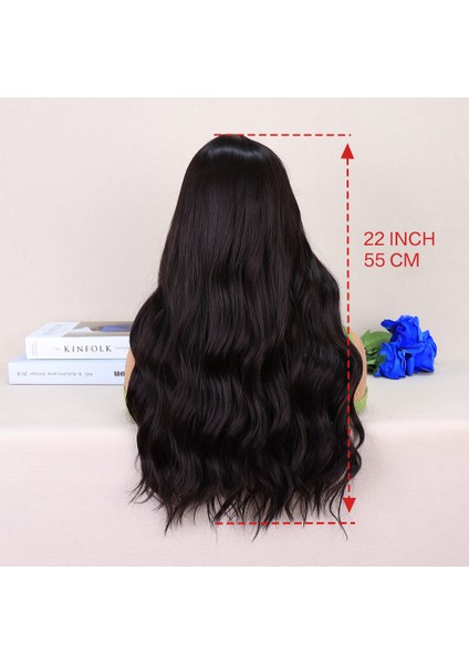 Koyu Kahverengi Su Dalgalı Yoğun Tül Peruk