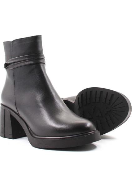 Hakiki Deri Kürklü Kadın Klasik Bot 757KZA24514