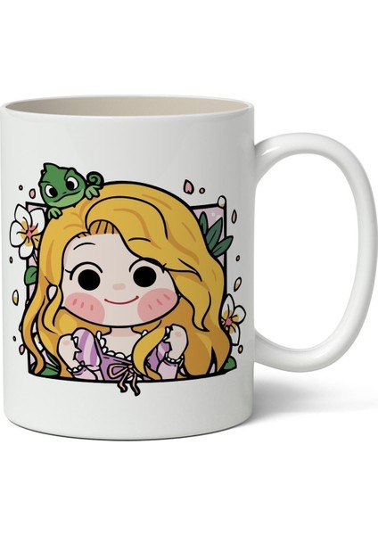 Rapunzel Avatar Anime Temalı Beyaz Kupa Bardak Porselen