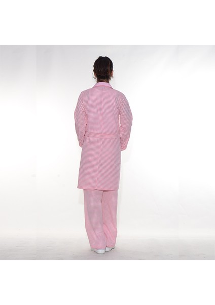 Temizlik Önlük Apaj Yaka Zefir Pembe Beyaz