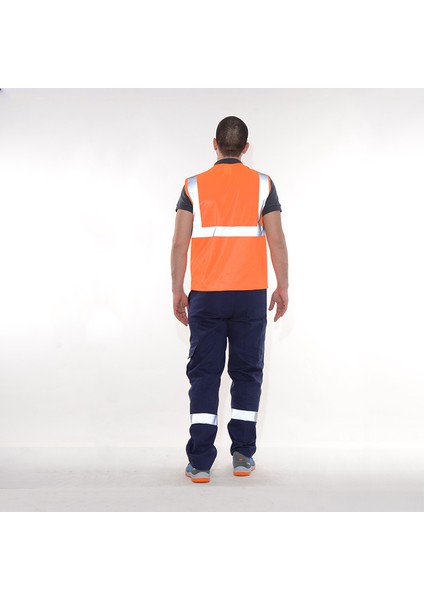 Reflektörlü Mühendis Yelek Turuncu