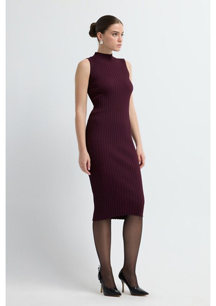 Kolsuz Balıkçı Triko Elbise Bordo 12445317000 fırsatları