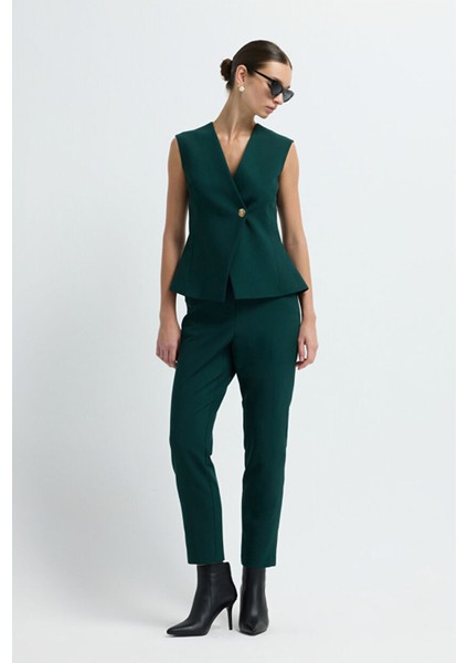 Metal Aksesuarlı Kolsuz V Yaka Yelek Yesil 17944866001 modelleri