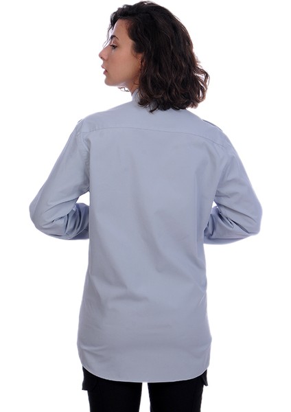 Güvenlik Gömlek Klasik Yaka Uzun Kol Gri