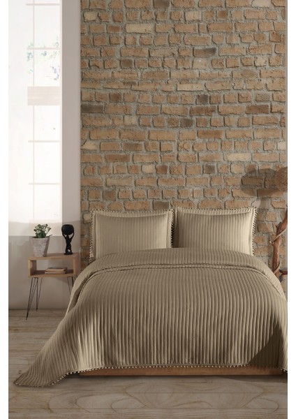 Florita Yatak Örtüsü Takımı Tek Kişilik (180x240 cm) Bej