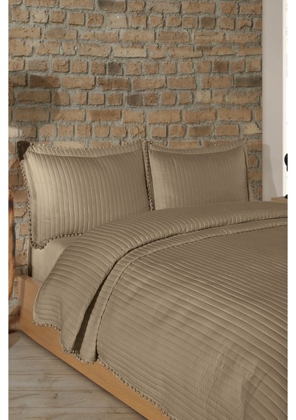 Florita Yatak Örtüsü Takımı Tek Kişilik (180x240 cm) Bej