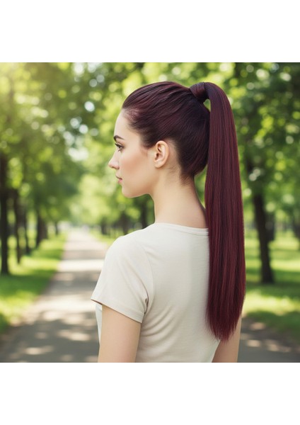 Bağlamalı Düz At Kuyruğu / Koyu Kızıl