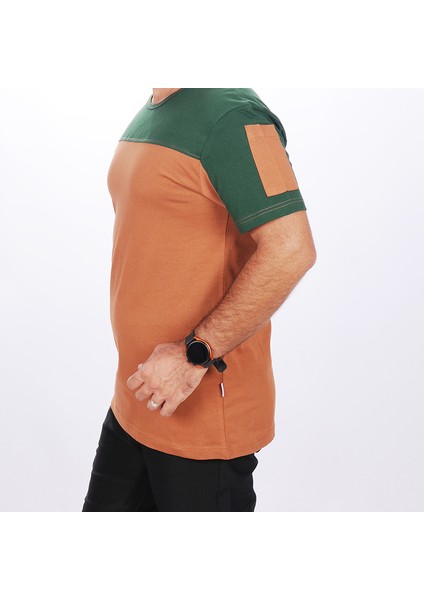 Robalı Garson Tişört Kahve Yeşil