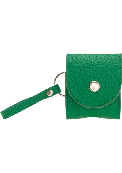 Apple Airpods 2.nesil Uyumlu Deri Kılıf Mai Snap Erc4 Yeşil