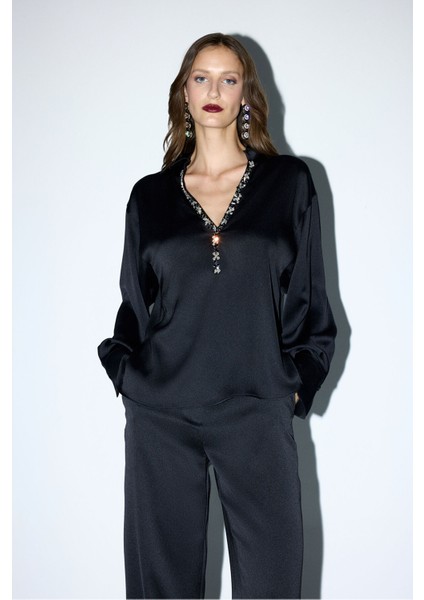 Uzun Kollu Gömlek Siyah 13044355001