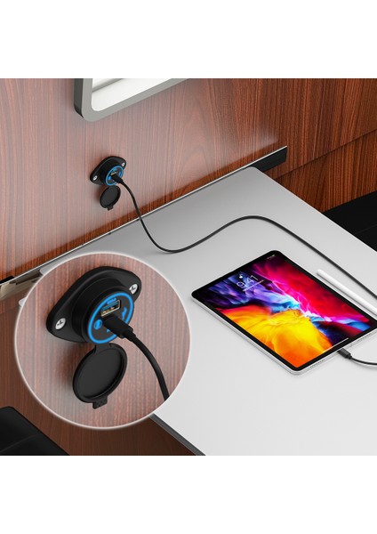 Dc 12V 24V Panel Montaj 3 USB Bağlantı Noktaları 2 Usb-Bir 3.1A + Tip-C Pd3.0 Araç Şarj Soketi fırsatları