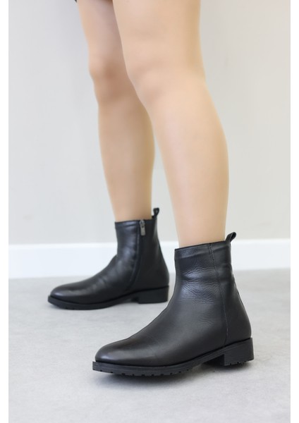 Hakiki Deri Kürklü Kadın Klasik Bot 257KZA630 indirimleri