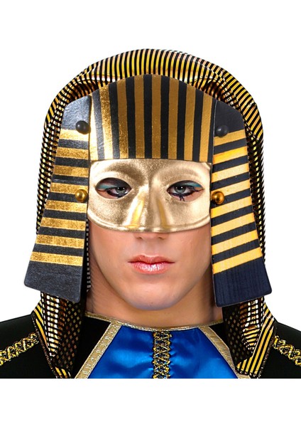 Mısırlı Maskesi Lastik Aparatlı Firavun Maskesi 21X23 cm (5332)