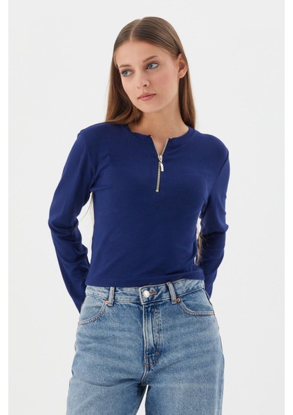 Yakası Fermuarlı Penye Body Lacı