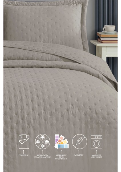 Helena Yatak Örtüsü Tek Kişilik 2 Parça (180x240 cm) Taş indirimleri