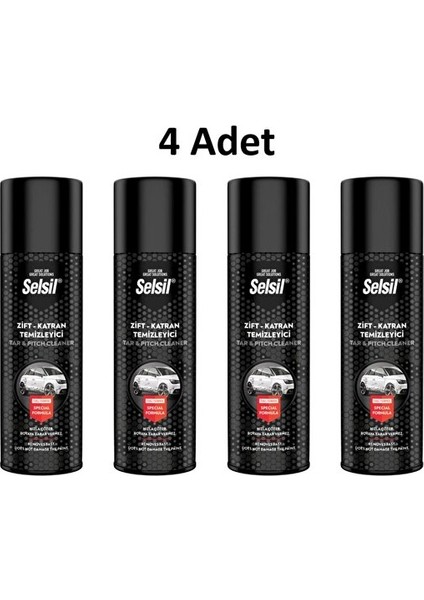 4 Adet Selsil zift Katran temizleyici Sprey 200ML