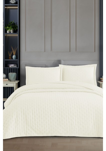 Helena Yatak Örtüsü Çift Kişilik 3 Parça (240x260 cm) Krem