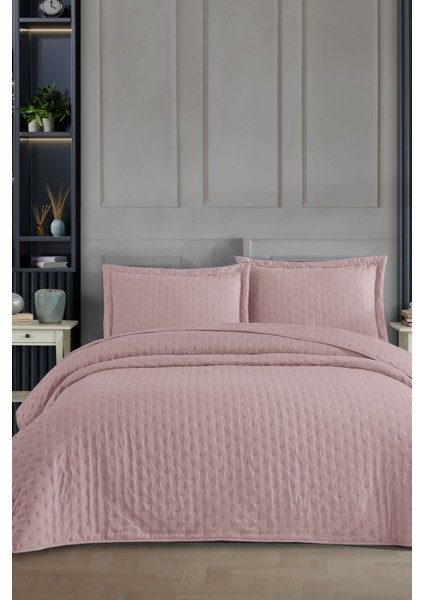 Helena Yatak Örtüsü Çift Kişilik 3 Parça (240x260 cm) Pudra