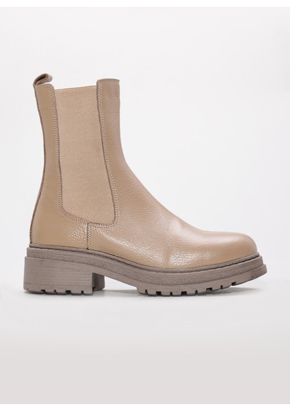 Hakiki Deri Kürklü Kadın Klasik Bot 257KZA622