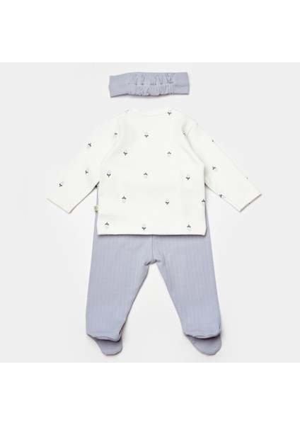 Biorganic Love Floral 3 Parça Zıbın Seti 73346 Ekru Lila fiyatları