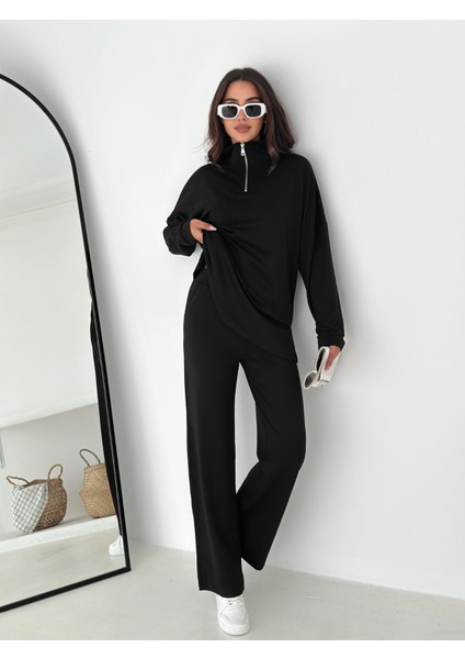 Kadın Fermuarlı Rahat Kesim 2'li Eşofman Takımı - Günlük ve Şık Kombin indirimleri