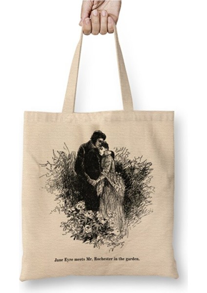 Jane Eyre Charlotte Bronte Jan Eyre And Mr Rochester Bez Çanta Uzun Saplı