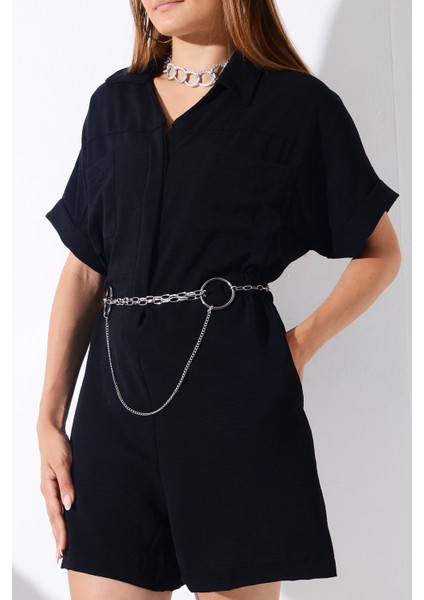 Pınkmark Kadın Gümüş Halkalı Çift Zincirli Kemer PMKM25657