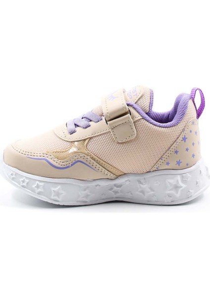 Kız Çocuk Lastikli Ve Cırtılı Desenli Işıklı Sneaker Spor Çocuk Ve Bebek Ayakkabısı 141xca058