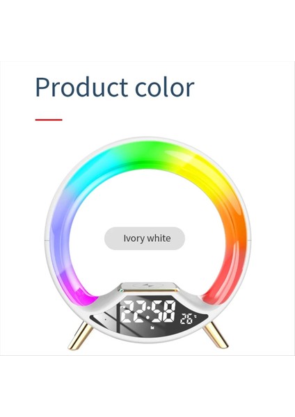 3&#39;ü 1 arada 1 çok fonksiyonlu gece ışığı kablosuz şarj bluetooth hoparlör akıllı çalar saat atmosfer ışığı (b) AB fişi (Yurt Dışından)