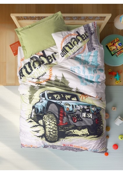 Junior Nevresim Takımı Tek Kişilik Adventure Yeşil