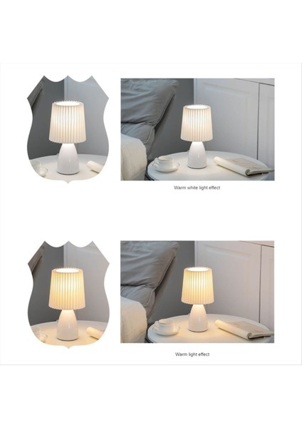 USB Retro Pileli Lamba Masa Masası Sevimli Masa Lambası Yatak Odası için Postasız Yatak Lambası Deco LED Açık Beyaz (Yurt Dışından)