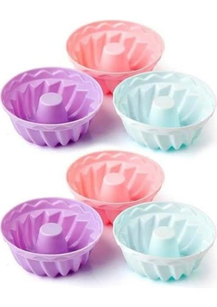 6'lı Silikon Mini Kek Kalıbı Renkli Mini Muffin Kalıbı fiyatları