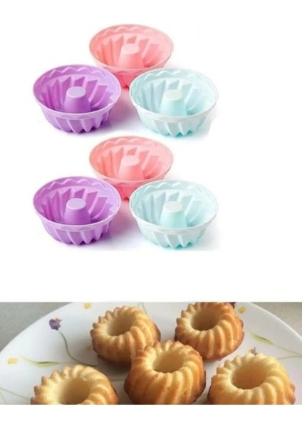 6'lı Silikon Mini Kek Kalıbı Renkli Mini Muffin Kalıbı modelleri