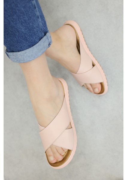 Deri Kadın Düz Terlik 657ZA2444