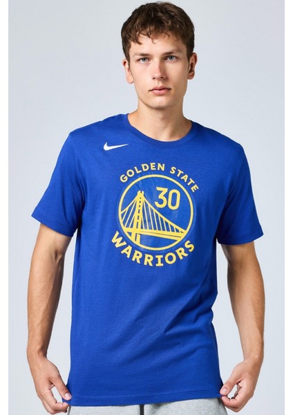 Basketball Nba Golden State Warriors T-Shirt Erkek Pamuklu Tişört Mavi
